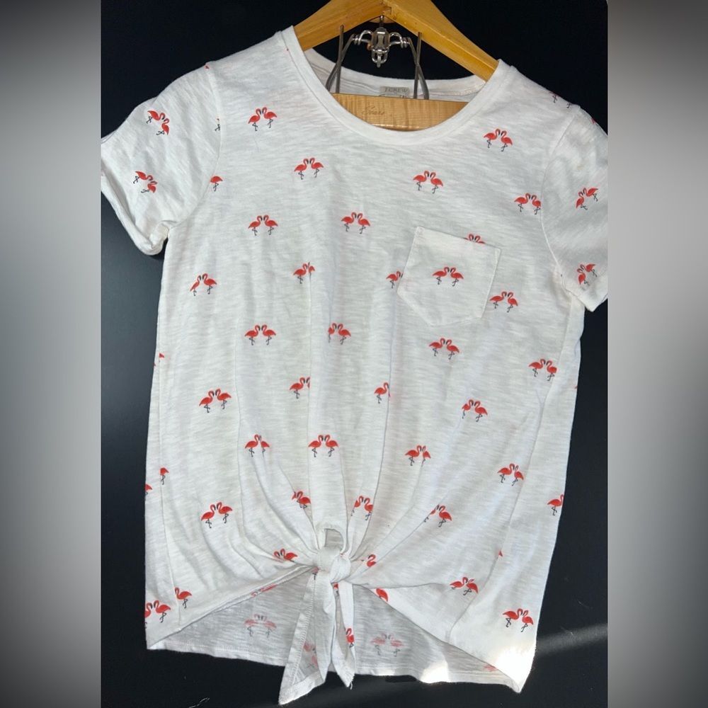 J.Crew Factory Flamingo tie-waist shirt Size Small EUC